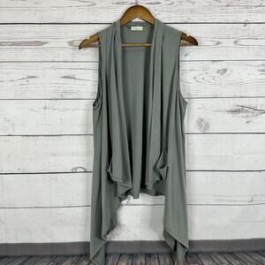 Chalet‎ Cardigan Sweater Womens Small Gray Vest Sleeveless Layer Lagenlook